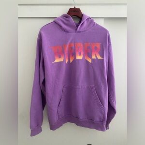 Justin Bieber Justice Tour Hoodie Purple Size L